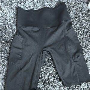 High-Waisted Black Biker Shorts